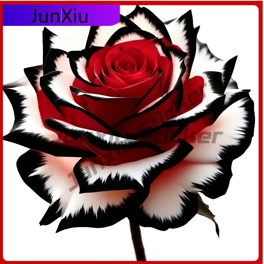 

Large Realistic 3 Color Black/ White/ Red Rose Gloss Vinyl Sticker Removable Truck Motorcycle Anime Car Laptop Window Bumper