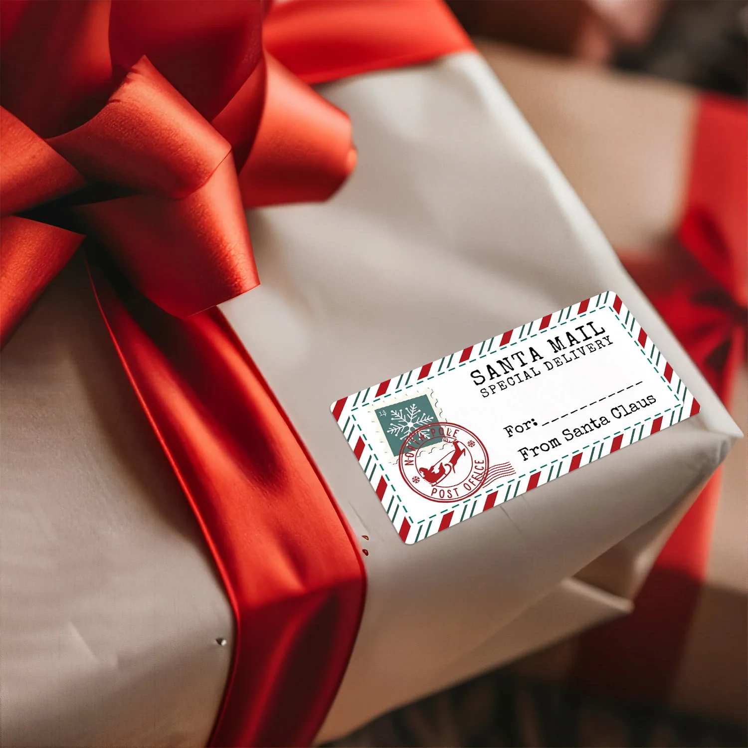 12/24/48 قطعة عيد الميلاد سانتا كلوز هدية ملصق زينة عيد الميلاد ملصق 2025 عيد الميلاد عطلة سانتا مول ندفة الثلج السنة الجديدة هدية 2026