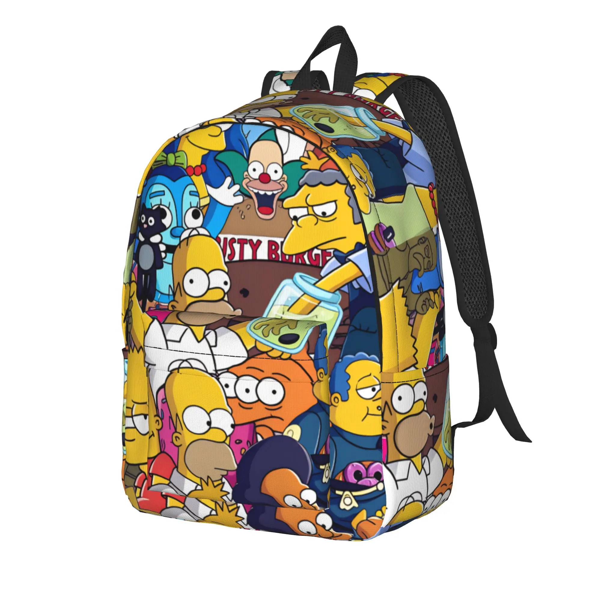 S-Simpsons Family Fun Group Backpack  Stylish Backpacks Student Unisex Travel Big School Bags Colorful Rucksack