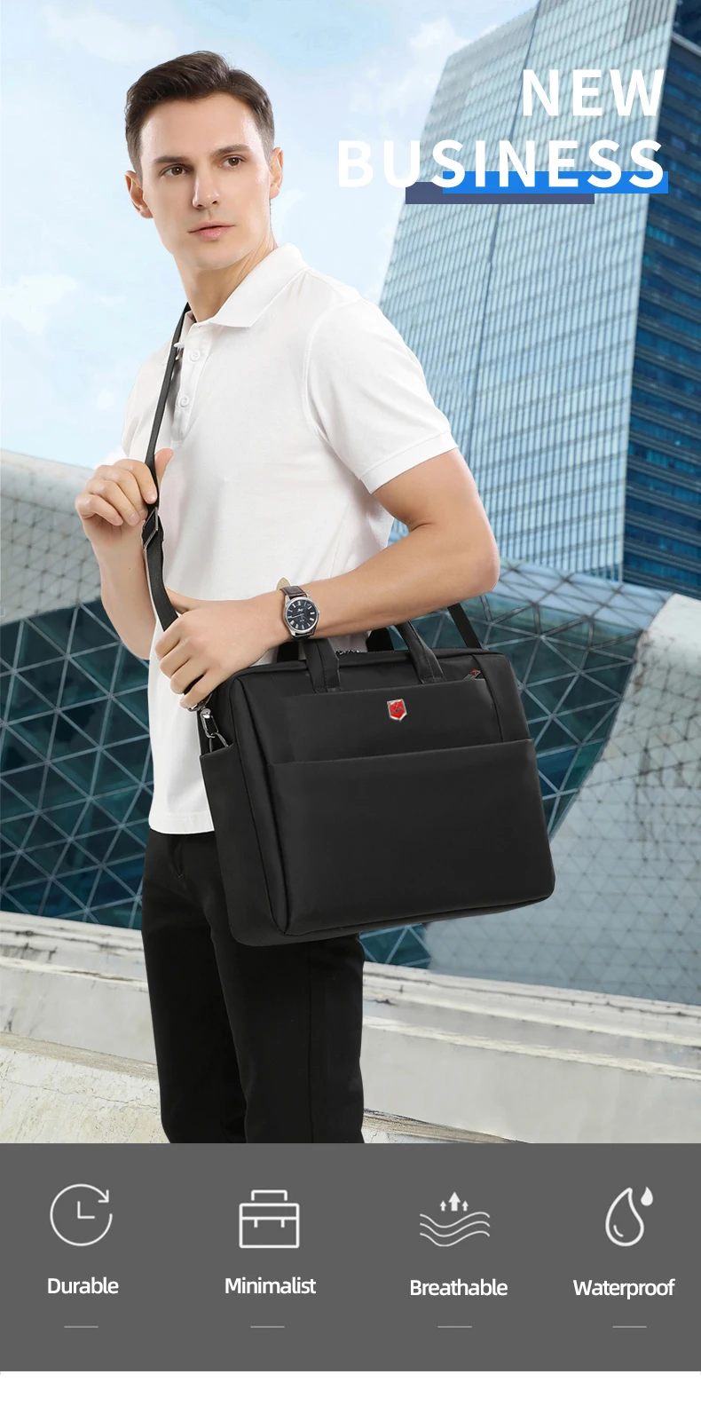 Waterproof Business Laptop Briefcase men Computers Handbags for Men Large Capacity Casual Travel Messenger Single Shoulder Bag
