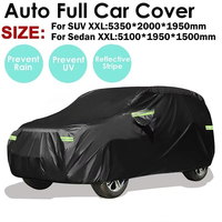 Universal Black Auto Car Cover For SUV/Sedan Full Car Covers Outdoor Waterproof Sun Rain Snow Protection UV 210T
