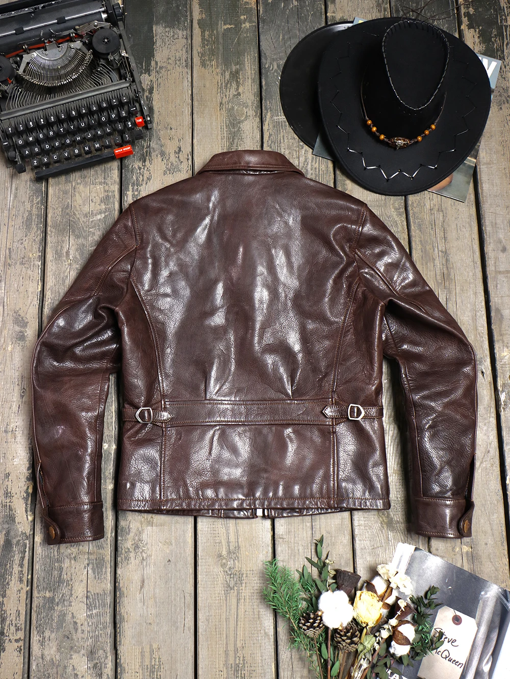 Italian Uncoated Vegetable-tanned Goatskin, American Vintage Leather Leather Jacket, Men's Motorcycle Jacket