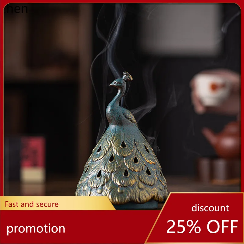 

Cz ceramic for homecreative peacock plate incense burner indoor seal burner sandalwood smoked tea ceremony