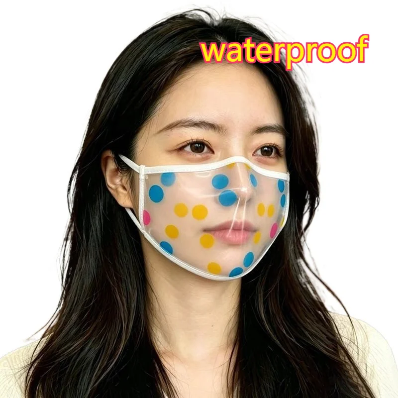 2PCS High-transparency PVC and TPU Mask, Ultra-thin and Fully Transparent White Hemming, Three-dimensional Photo Props