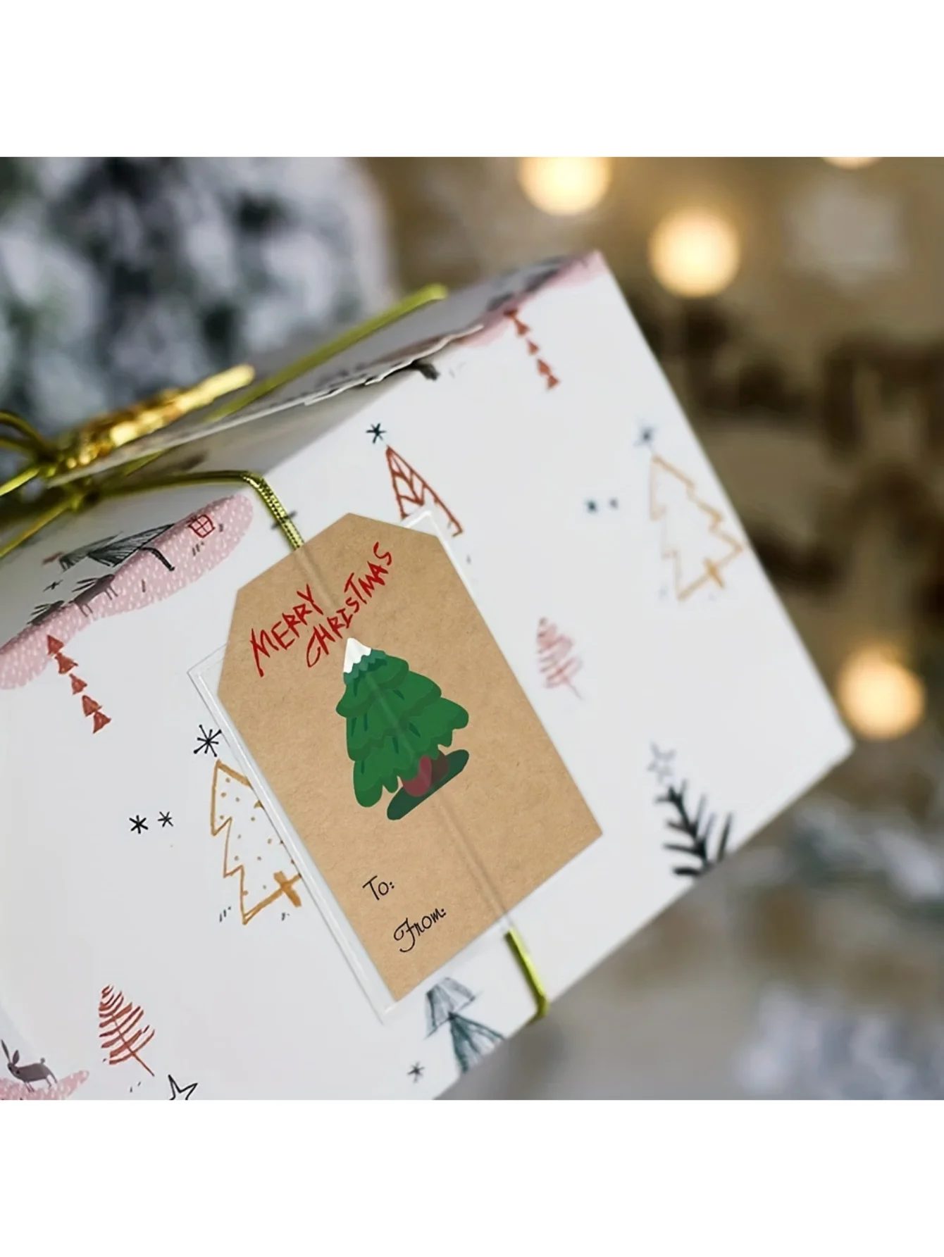 250 قطعة/لفة ملصقات عيد الميلاد - 2 × 3 جوارب شجرة ورق الكرافت رجل الثلج الأيائل عيد ميلاد سعيد