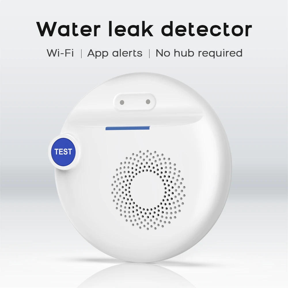 Smart Leak Alarm WiFi Water Detector Tuya APP Remote Control System with Sound Light Signal for Kitchen Bathroom Home Security