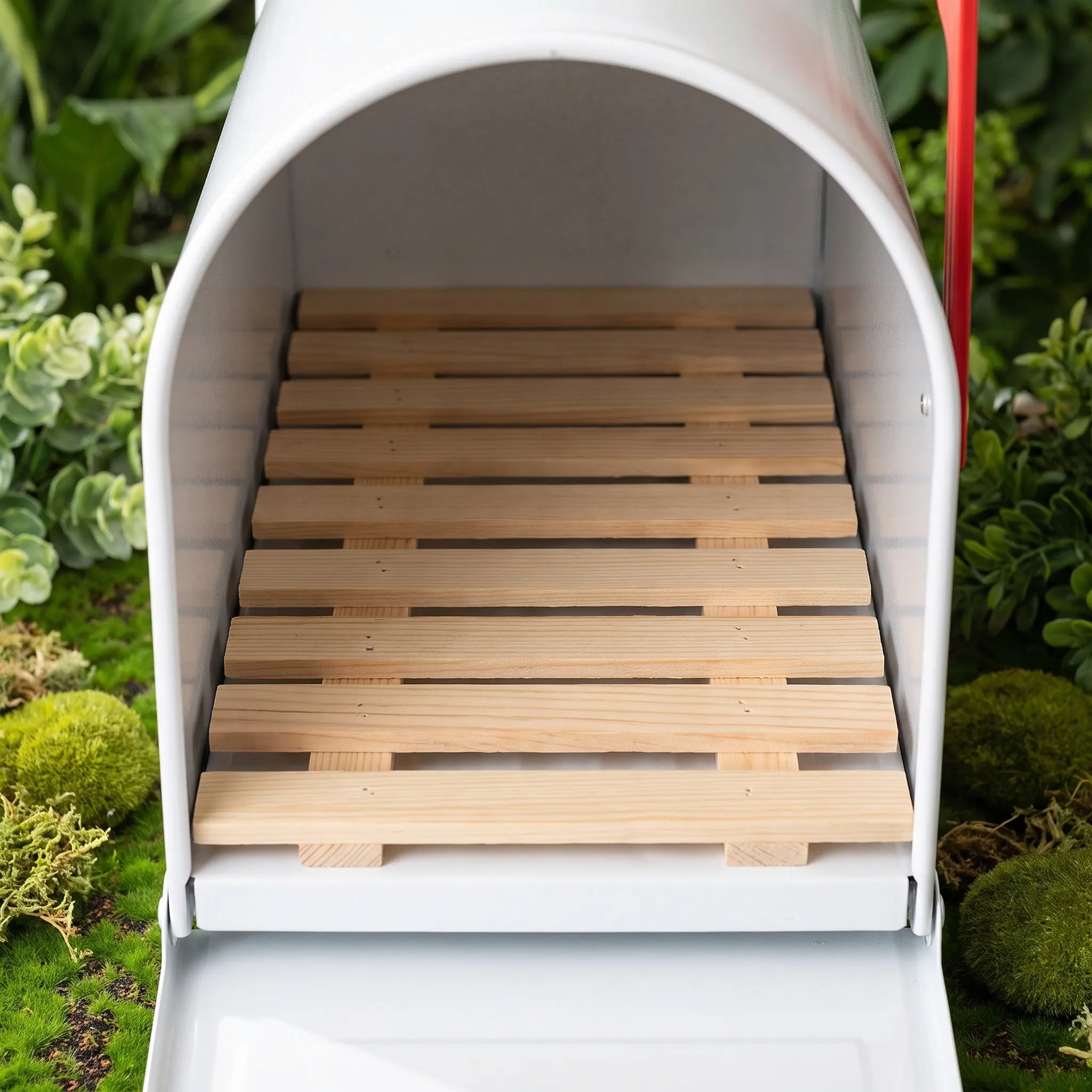 Wooden Mailbox Bottom Grate Base Tray Waterproof Drainage Insert Non-Slip Elevated Mail Rack for Mailbox Moisture