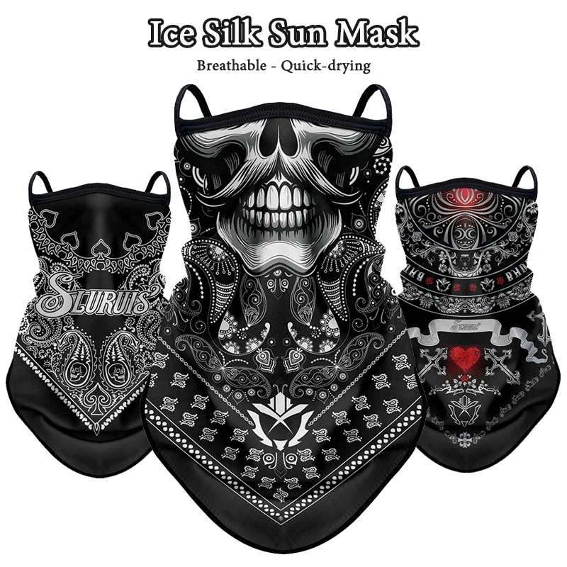 

Motorcycle Sunscreen Headscarf Mask Ice Silk Quick-drying Cashew Flower Neck Gaite Fishing Ear-hanging Triangle Scarf Men Women