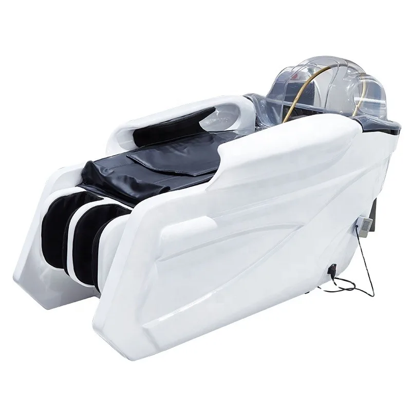 

Modern Barber Shop Equipment White Black Fully Automatic Electric Massage Shampoo Chair Hair Salon Furniture Hairdressing