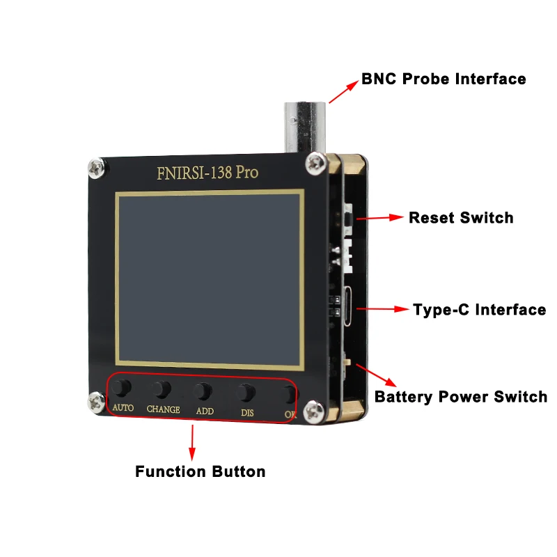 Fnirsi-Mini osciloscopio automático Digital 138 Pro, portátil, 80khz, Pwm, actualización de Firmware 2.5msa/S, 200khz, ancho de banda analógico, herramienta personalizada