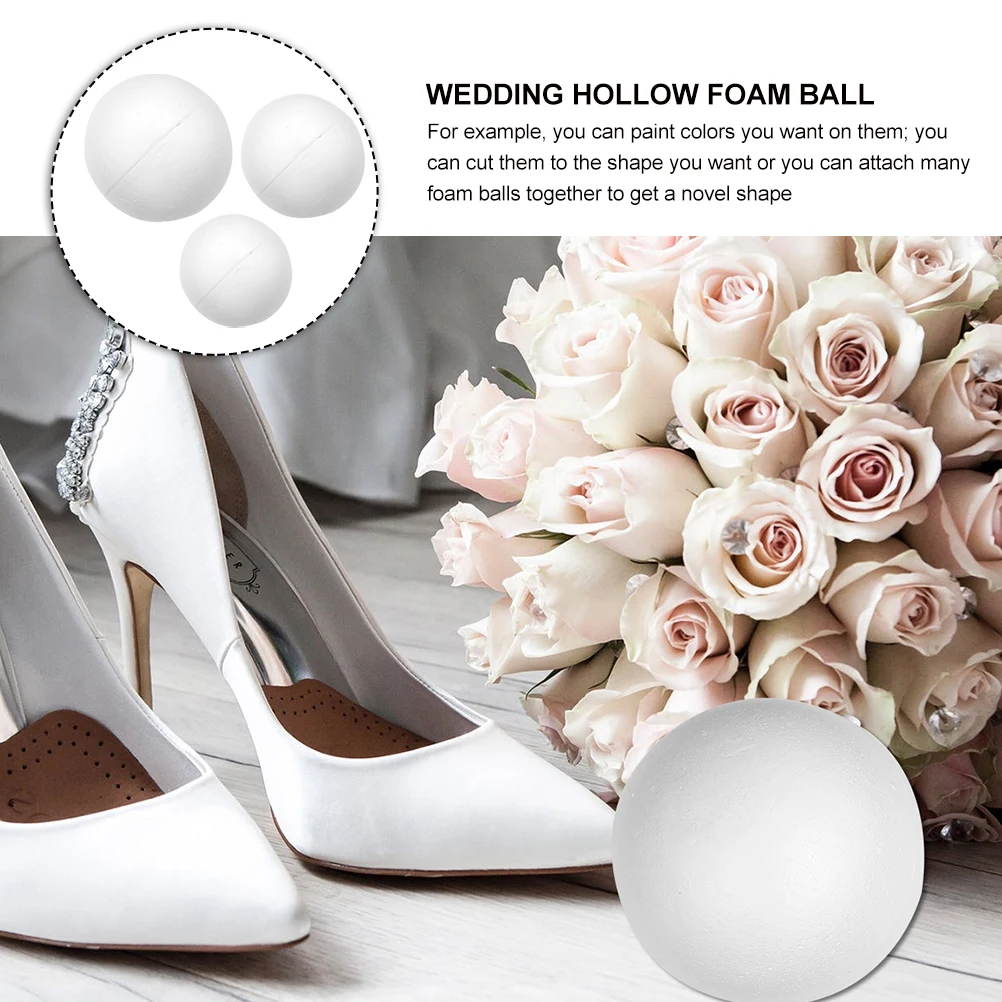 

3pcs White Foam Hemispherical Balls Diy Craft Supplies Hollow Half For Wedding Christmas Decoration School Diy
