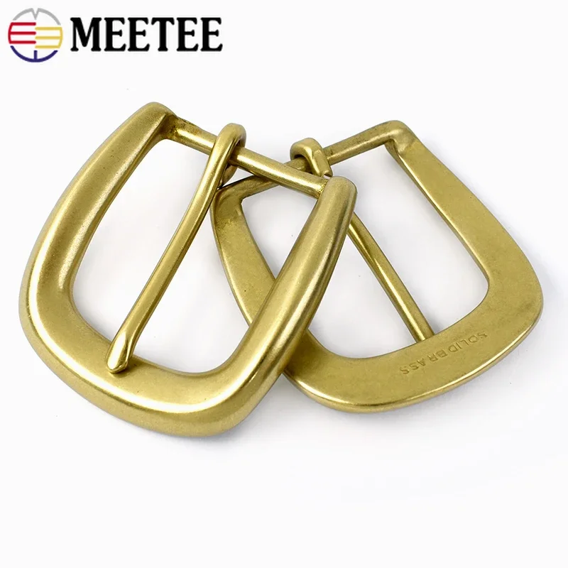 

Meetee ID 35MM 1/2pcs Men's Pure Brass Belt Pin Buckle Women's Casual Pants Jean Copper Slip Hook Hardware Accessories AP665