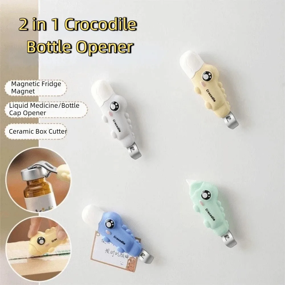 Multi-functional Cartoon Little Crocodile Bottle Opener Portable Mini 2 in 1 Bottle Opener Effortless Pocket Vial Opener Beer