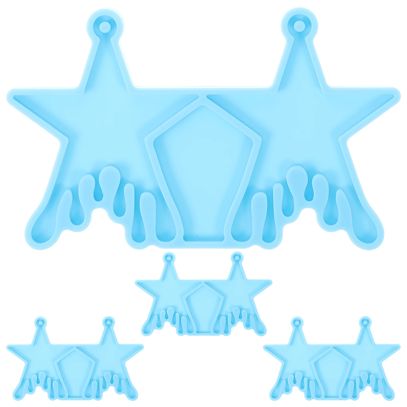 

4 Pcs Jewelry Making Supplies Silicone Moulds for Crafting Epoxy Molds Pendant Casting Earrings Sky-blue Resin