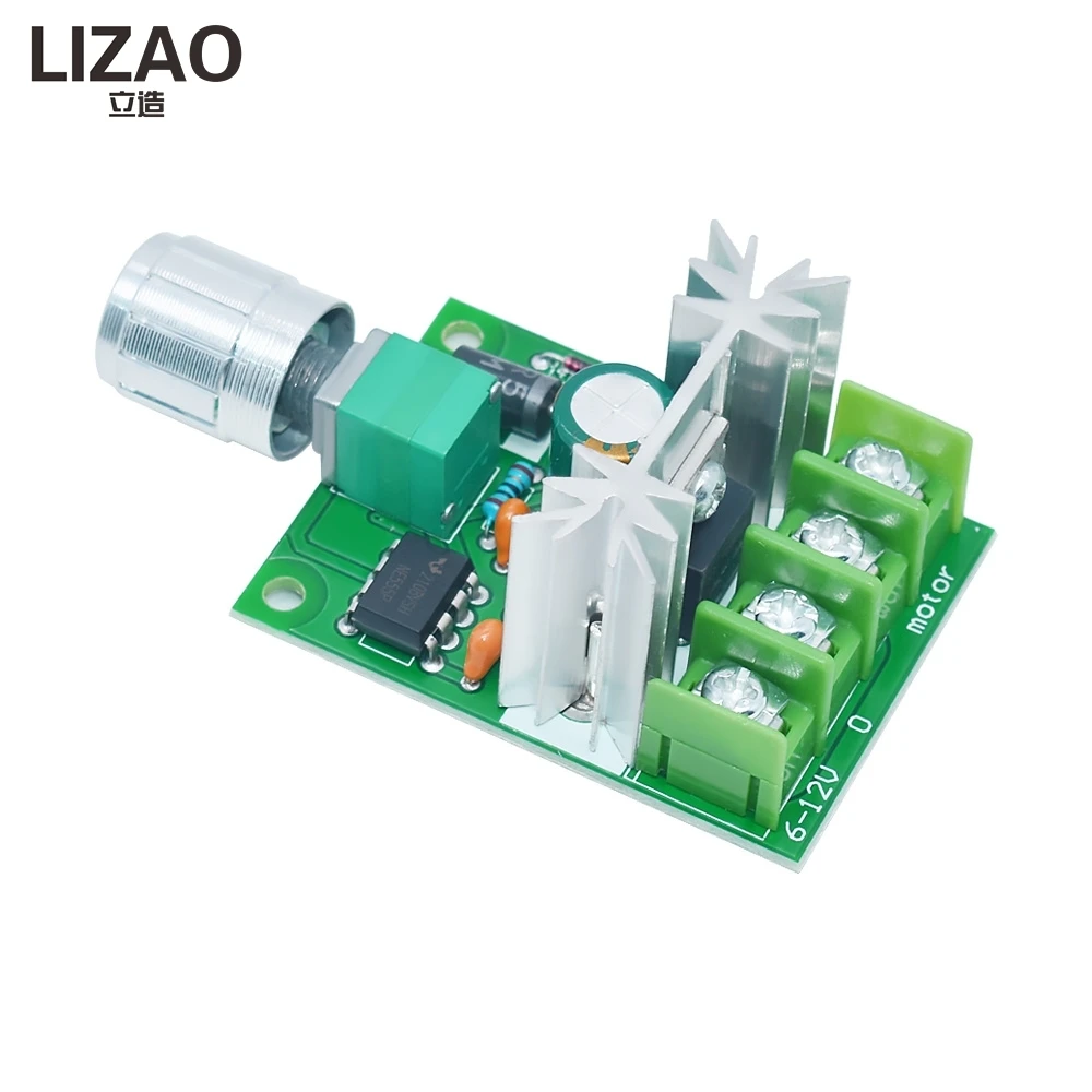 LIZAO DC6V-12V 6A PWM Fan Motor Speed Controller Stepless Adjustment Board With Speed Control Switch