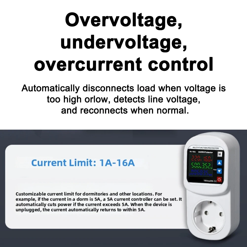 125*56mm Digital Energy Meter Operating -40 C To 85 C Supports Up To 13860W Overvoltage Protection Undervoltage Protection
