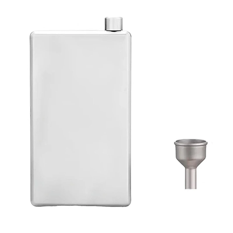 

Фляга для кемпинга из чистого титана с воронкой, легкий портативный горшок для вина 200 мл/7 унций, сверхлегкая уличная посуда для кемпинга