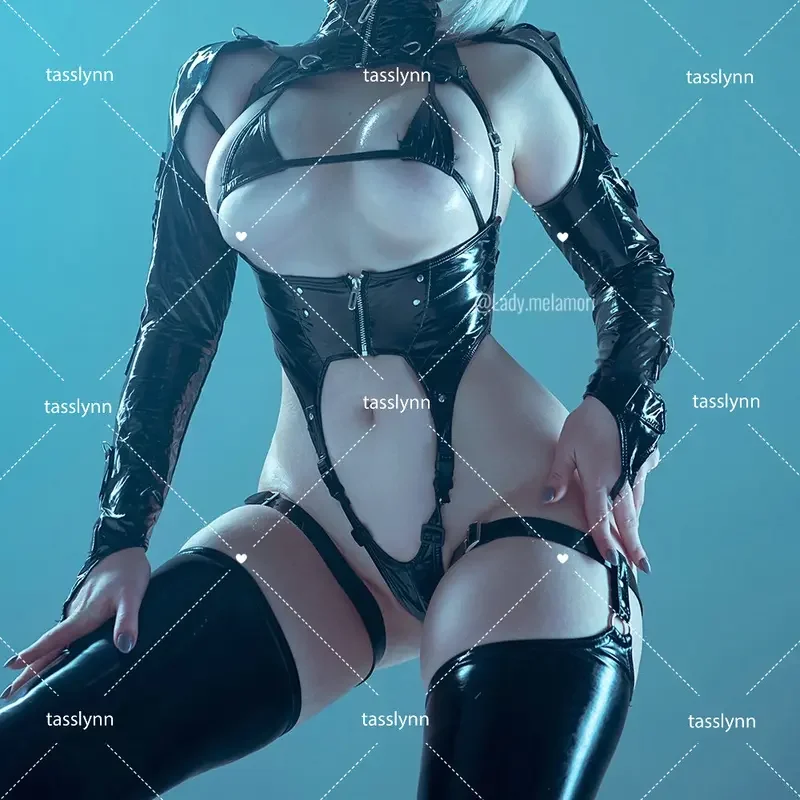 YoRHa 2B cosplay black battle suit cos anime Nier cosplay costume leather set hot sexy lingerie black Chi-pounds women smoked