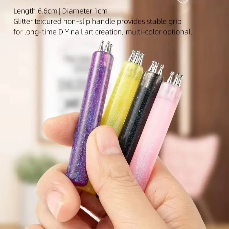 5-Petal Dotting Tool Flower Creator DIY Nail Art 1.8mm Fine Tip Rhinestone Pickers Glitter Handle Manicure Nail Tools Brushes