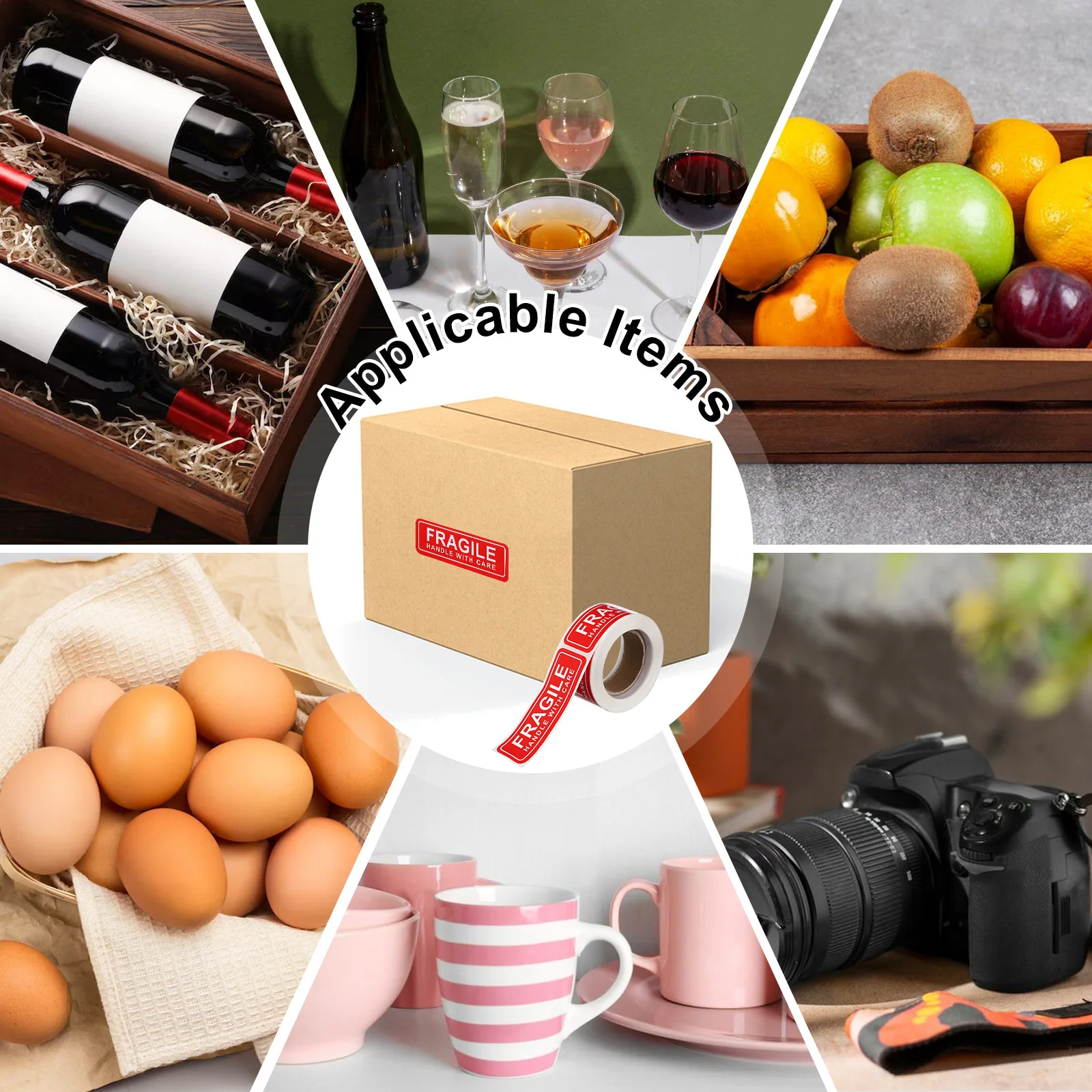 150Pcs Fragile Pack Stickers Handle Care Shipping Warning Red Fragile Sticker Handle with Care Sticker Shipping Label