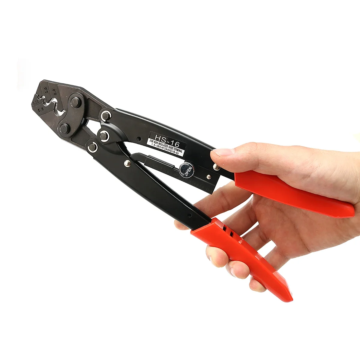 HS-16 crimper plier  Ratchet Crimping Tool for Non-Insulated Terminals AWG 16-6 Polished Jaw Pressure regulating device