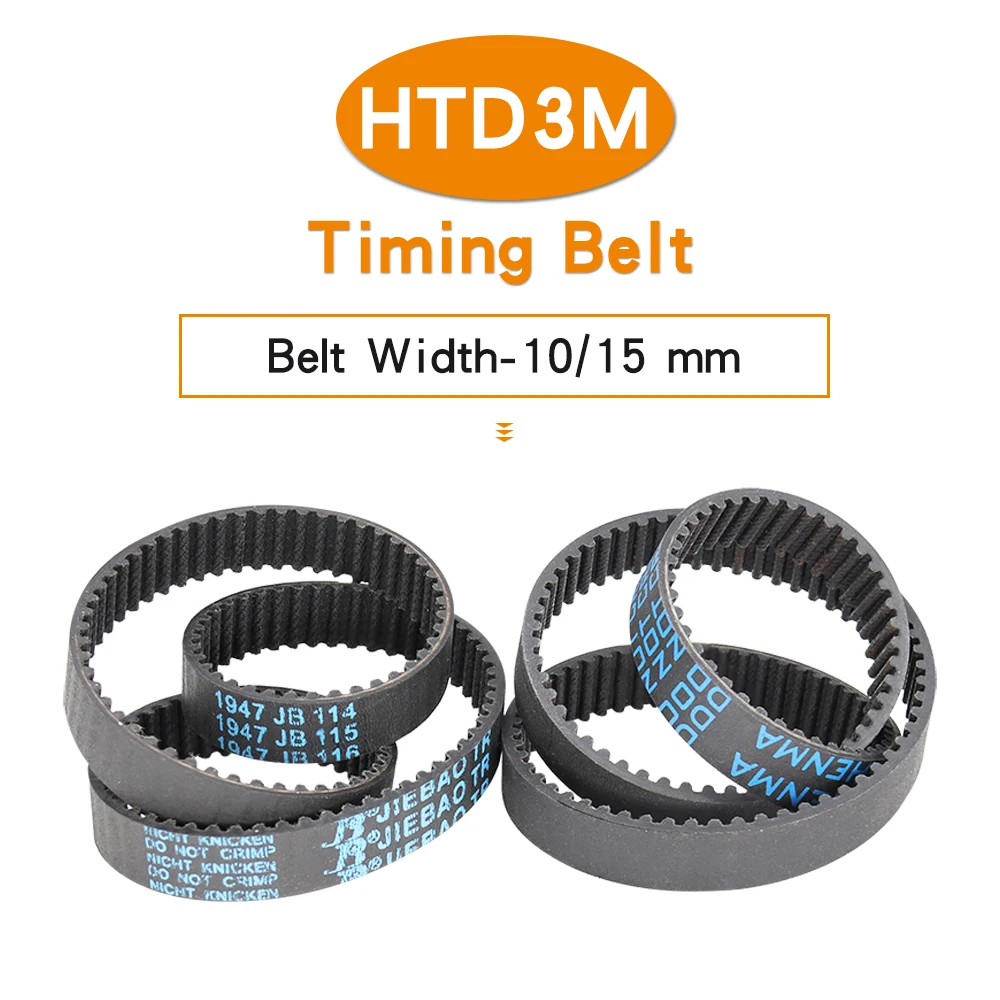 

Synchronous Belt HTD3M-669/672/675/684/687/690/696/699/708/711/720 RubberTransmission Belt Width 10/15mm For 3M Aluminium Pulley