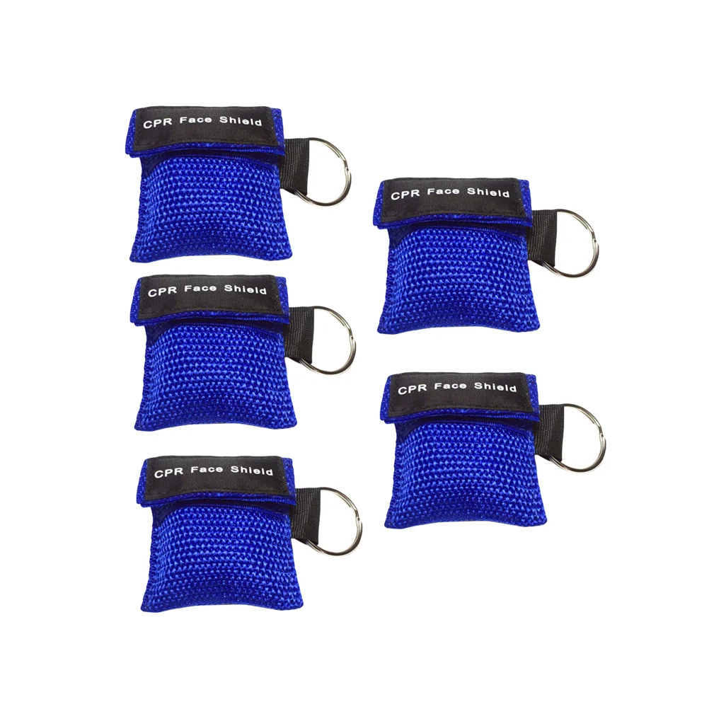 5 PCS CPR Face for Pocket with One Way Valve Kit Training Keychain Fob Mask Emergency