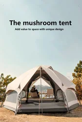 Automatic mushroom tent, outdoor camping, wild, folding, portable, quick opening, thickened, rainproof, hexagonal