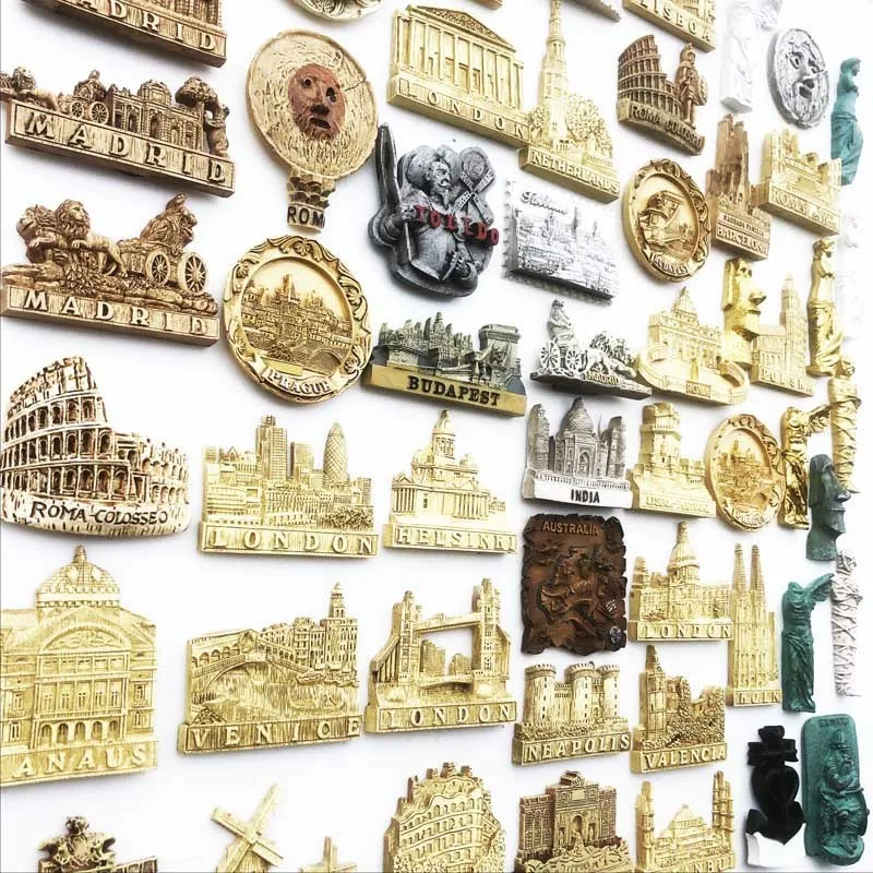 3D World Famous Building Fridge Magnets Retro Style European City Landscape Architechture Magnetic Stickers Mini Accessories