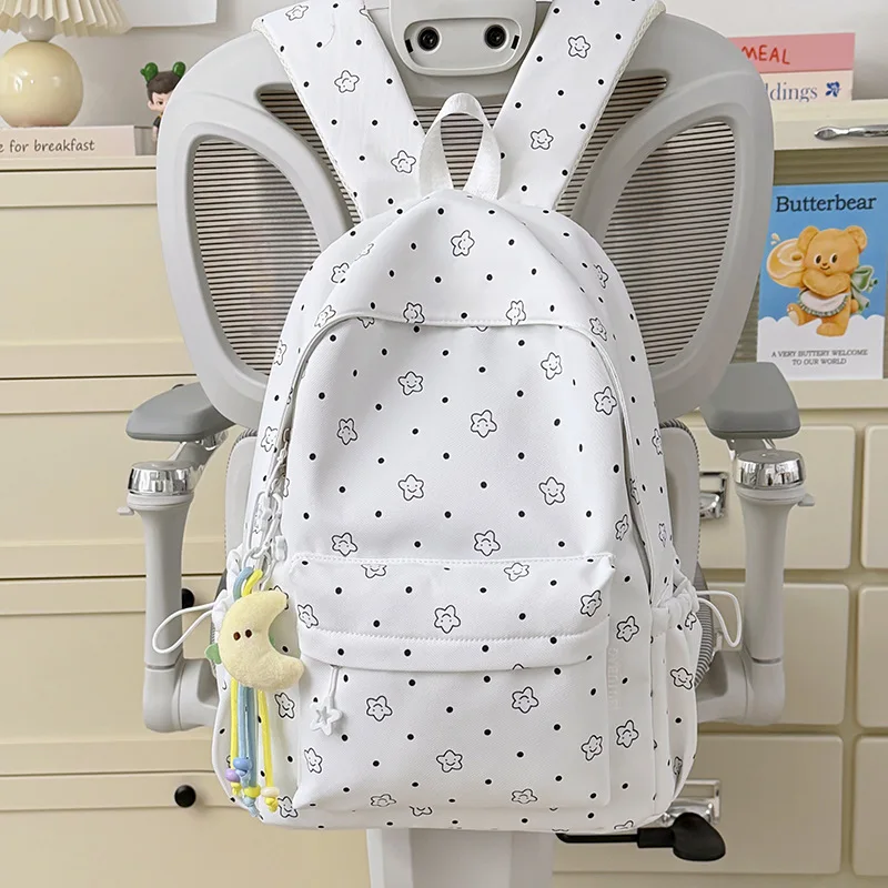 New Korean Version of The Student Backpack Flower Schoolbag Cute Female Schoolbag Nylon Schoolbag Canvas Backpacks