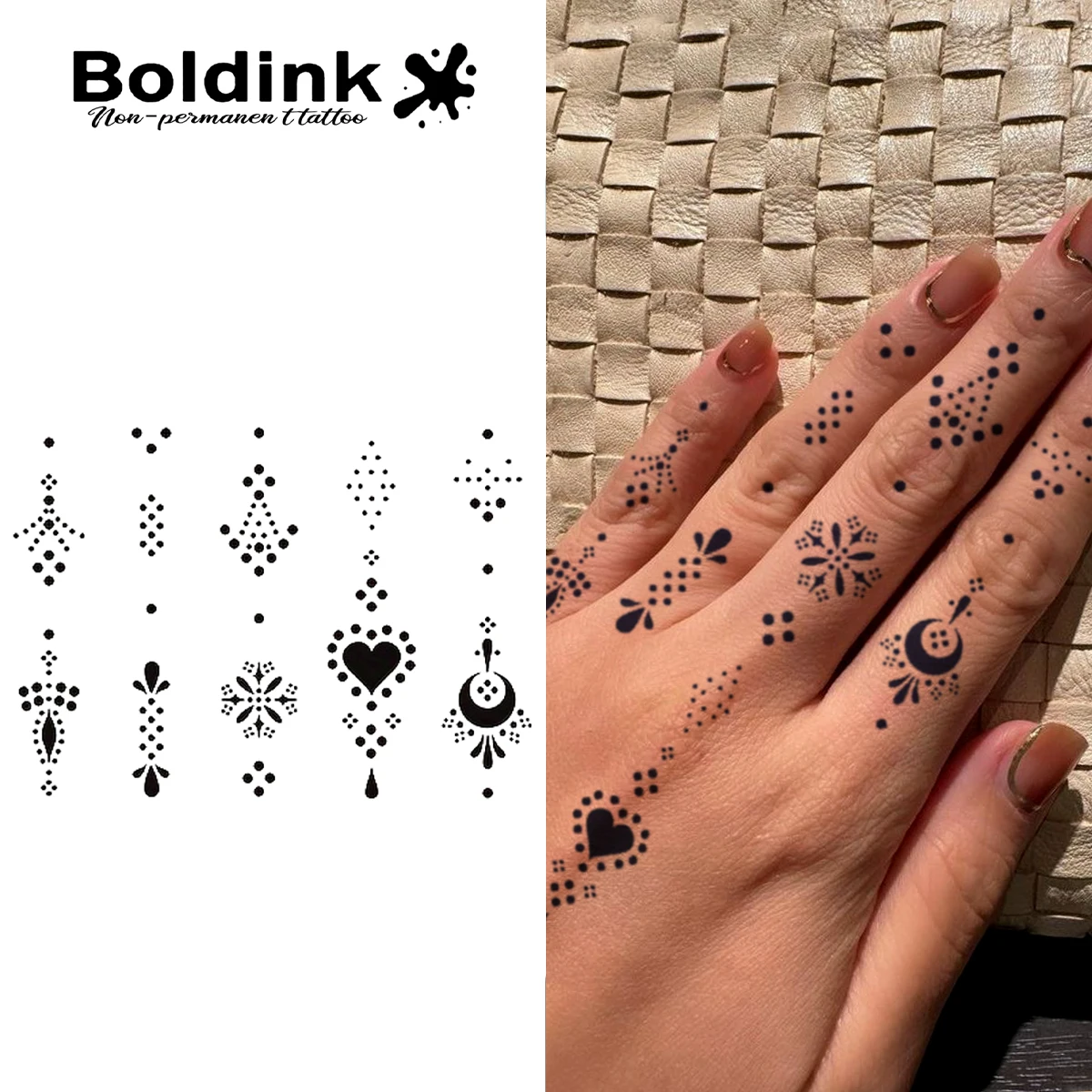 

Набор минималистичных тату-наклеек Boldink на 1-2 недели, прочный, водонепроницаемый, 10 универсальных моделей