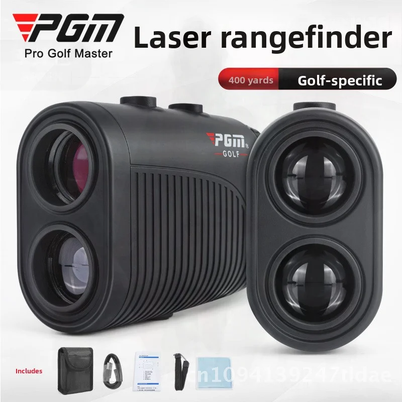جهاز تحديد المدى بالليزر المحمول المقاوم للماء PGM لأداة قياس مسافة الجولف مادة ABS باللون الأسود/الأبيض مع اختبار زاوية حتى #2