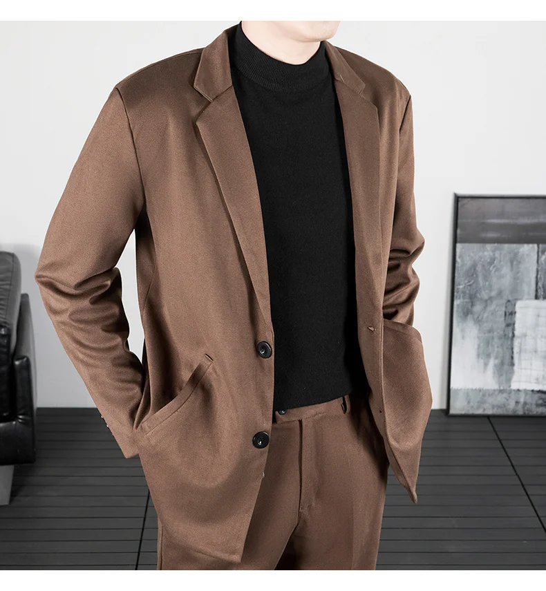 Ropa Popular coreana para hombre, chaquetas elegantes para primavera y otoño, traje para hombre, ropa de marca superior, abrigo para hombre, trajes con una botonadura, abrigos