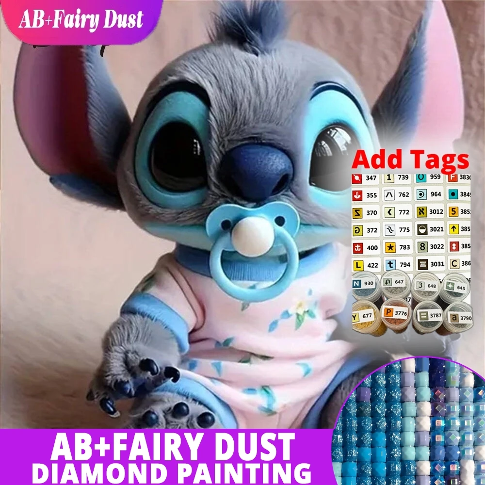 

AB Фея Пыль Дисней Стич Алмазная Мозаика Собака Картина Животное DIY Акриловые Товары Для Ремесла Вышивка Мультфильм Праздничные Подарки