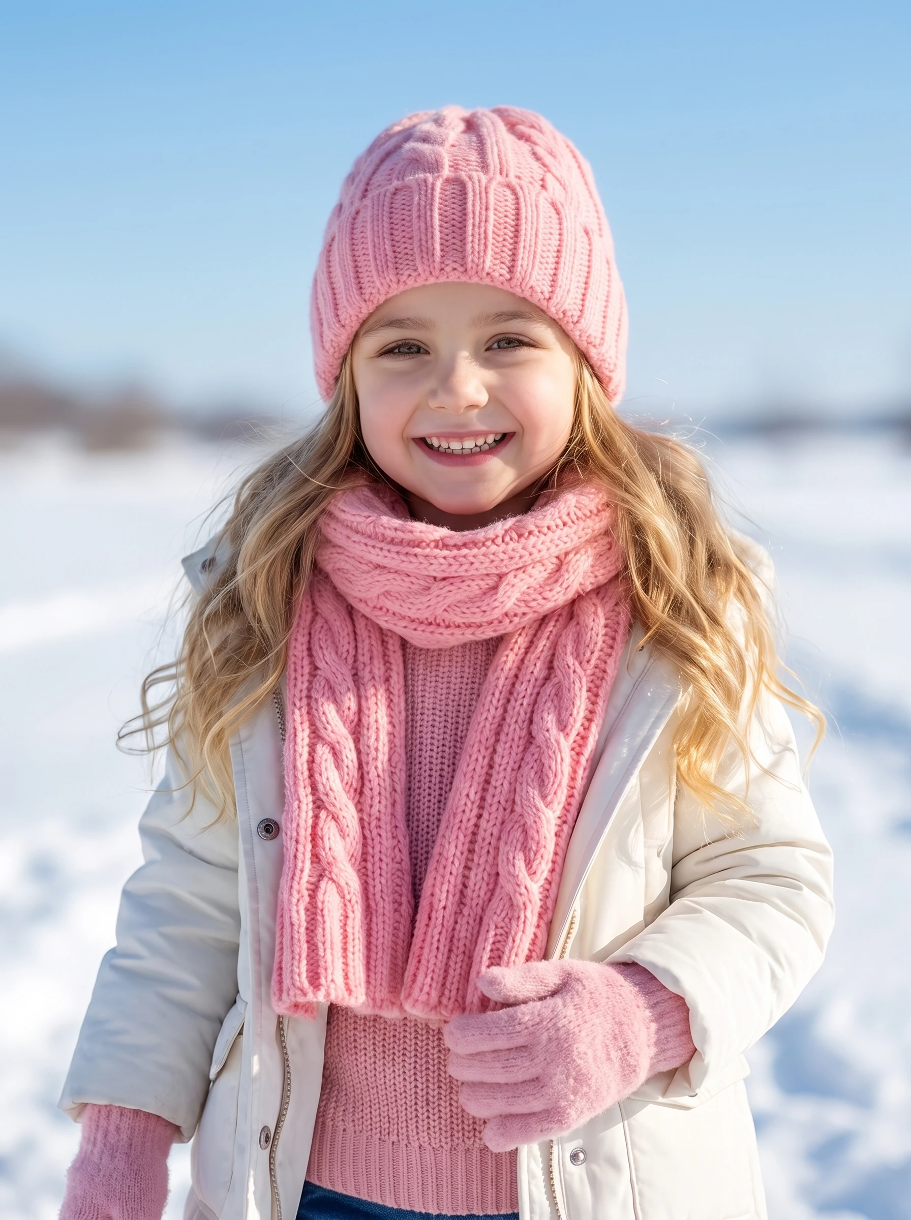 3pcs 2-7Y Kids Boys Cute Cable Knit Hat Scarf Gloves Set, Stylish 3Pcs Knitted Accessory Kit for Children - view 3