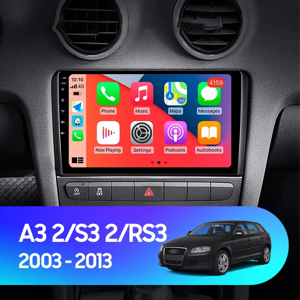 

9" Android 14 Car Radio Carplay For Audi A3 2 8P 2003 - 2013 S3 2 2006 - 2012 RS3 1 2011 2012 Multimedia Navigation RDS GPS Auto