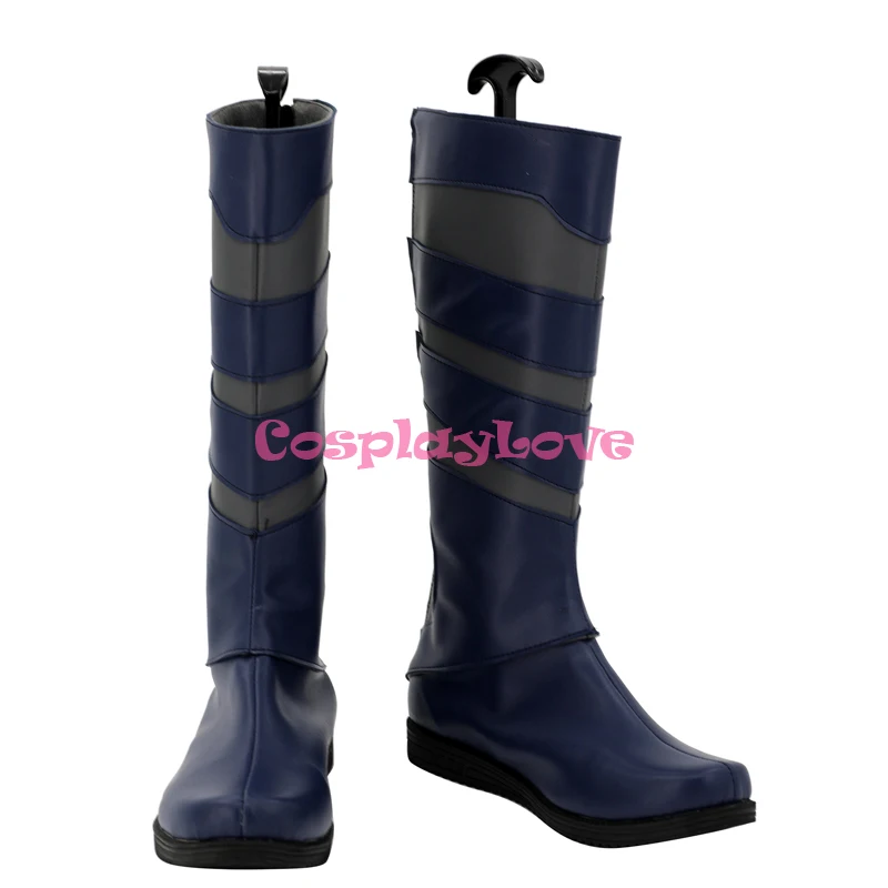 CosplayLove LOL Game Battle The Unforgotten Yone Coslay Shoes Stivali lunghi blu scuro in pelle realizzati su misura