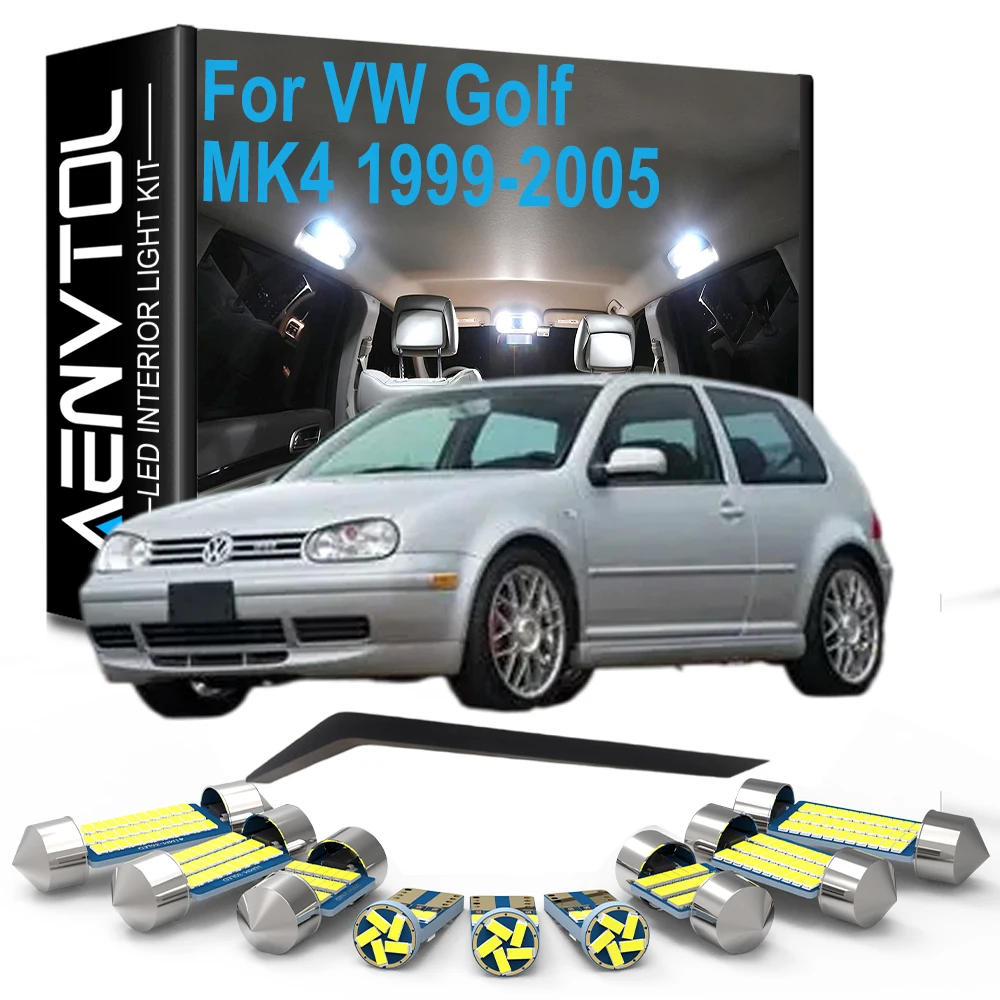For VW Volkswagen Golf 4 MK4 1999 2000 2001 2002 2003 2004 2005 Accessories, 13Pcs LED Interior Dome Reading Light Bulb Kit