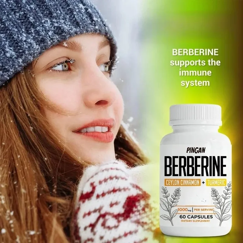 Berberine Capsules Contain Ceylon Cinnamon and Turmeric for Immune System Health Support