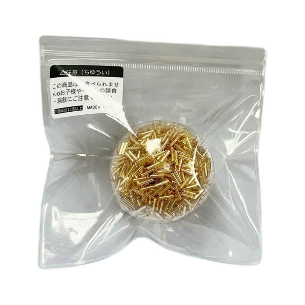 Bola de cuentas de tubo de plata y oro con cuentas explosivas, bola de tubo activada por voz de rebote lento suave, juguetes de simulación para aliviar el estrés