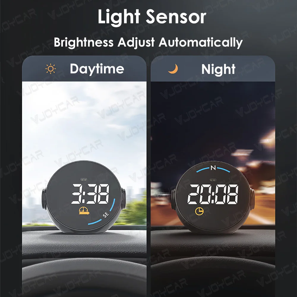 New Universal Smart GPS HUD Gauge for Tesla Speed Display Gesture Recognition Clock Altitude Colorful Ambient Lights Model 3 Y