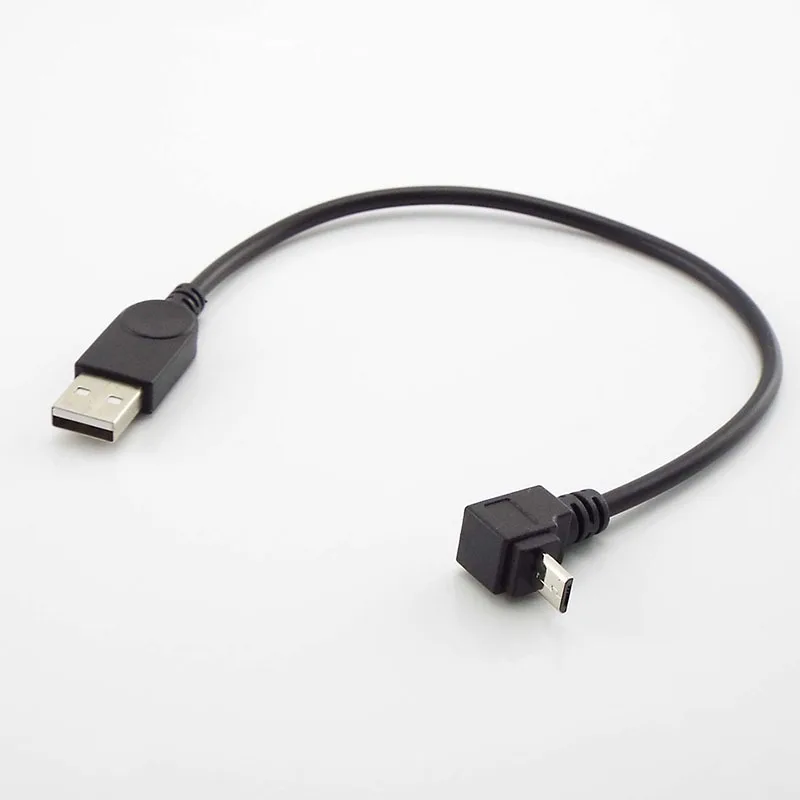 27cm 90 Degree Micro USB Male to Male Data Up Down Left Right Angled Charge Connector Cable Adapter for Tablet Cell Phone A6