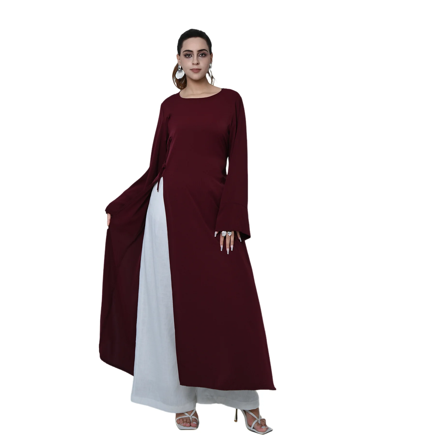 

Eid Djellaba Turkey Style Nida Muslim Long Shirt Women Abaya Irregular Modest Robe Islamic Clothing Arabic Dress Ramadan Caftan