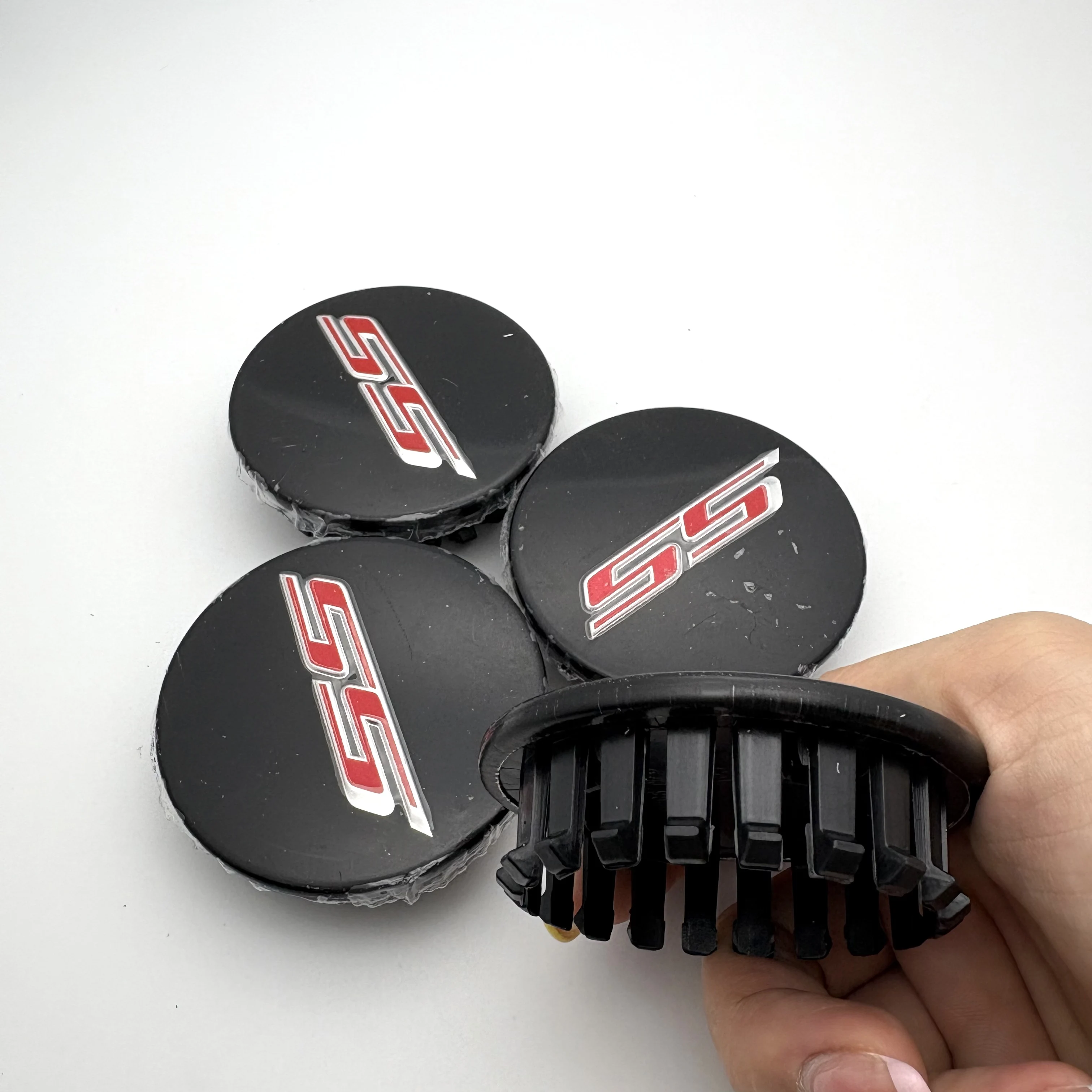 

4pcs ABS 65mm Wheel Center Caps With SS Emblem Logo Rim Hub Cover Badge Styling Accessories SS Camaro