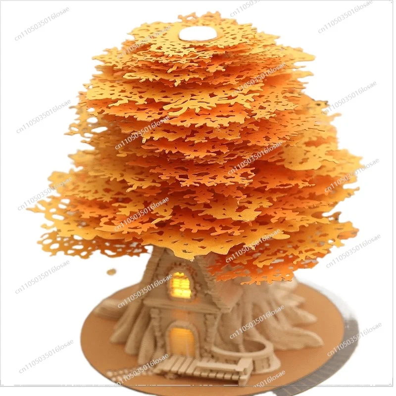 Iluminación panorámica de aromaterapia 2026, calendario tridimensional 3D tallado en papel, nota adhesiva, calendario de escritorio rasgado a mano