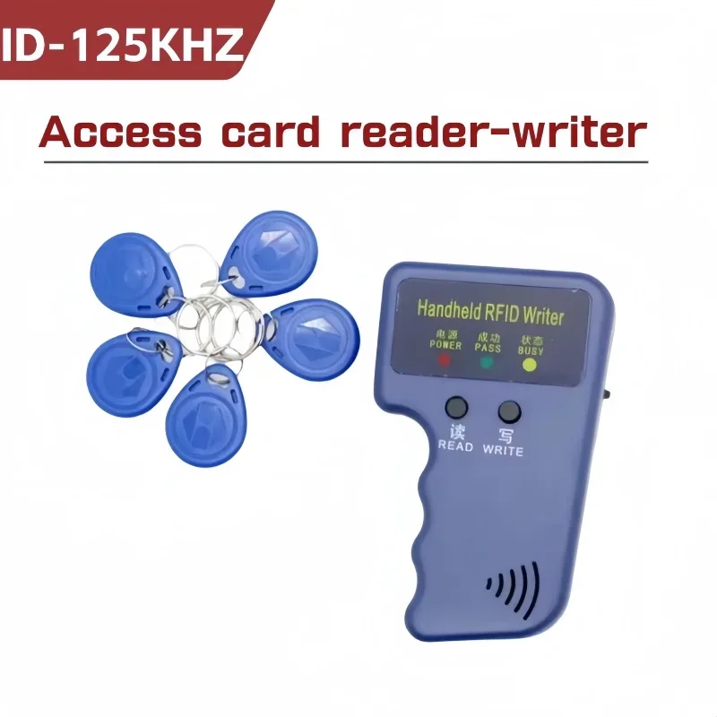 Repetitive Handheld 125KHz EM4100 5200 RFID ID Card Writer Copier Duplicator Programmer + 5PCS T5577 Rewritable Keyfobs Tags