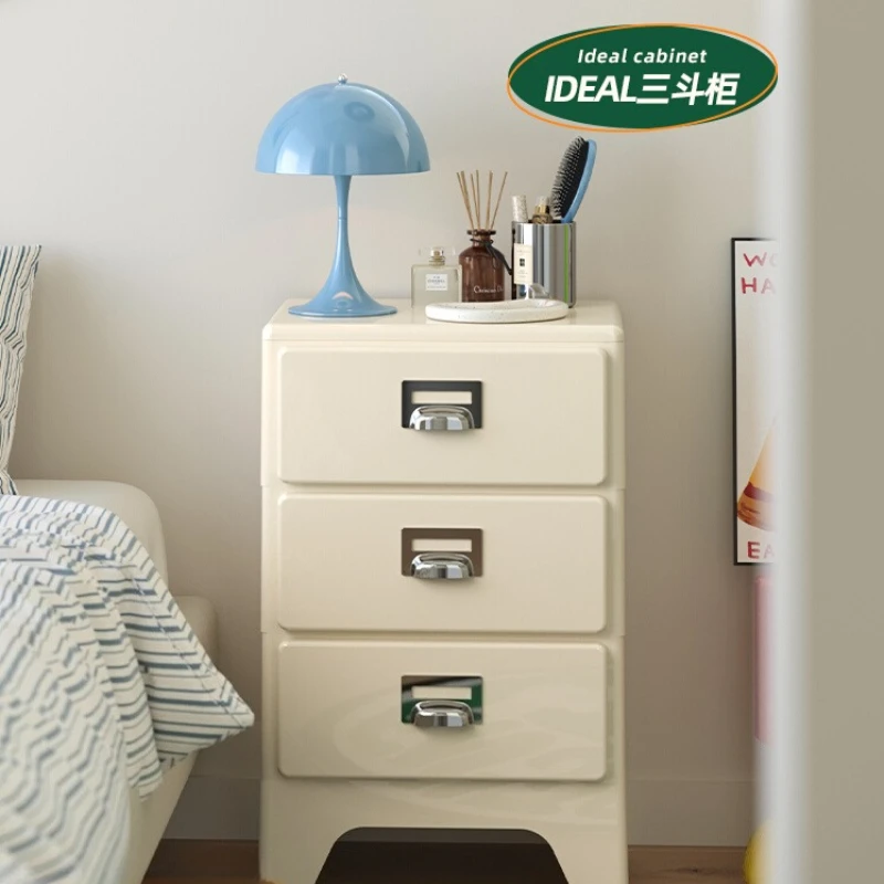 

Bedside Table Niche Design Retro Locker Plastic Storage Cabinet High-end Sofa Side Cabinet Three-drawer Creative Decoration