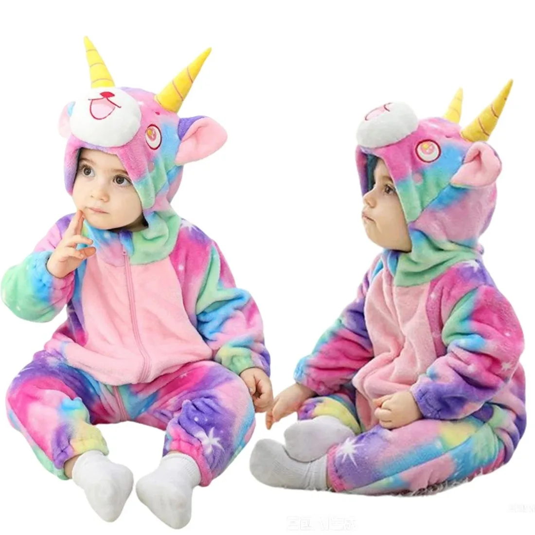 

Зимний рождественский комбинезон Kawaii, карнавальный костюм с единорогом, одежда для маленьких мальчиков и девочек, комбинезон Kigurumis, вечерние комбинезон для младенцев