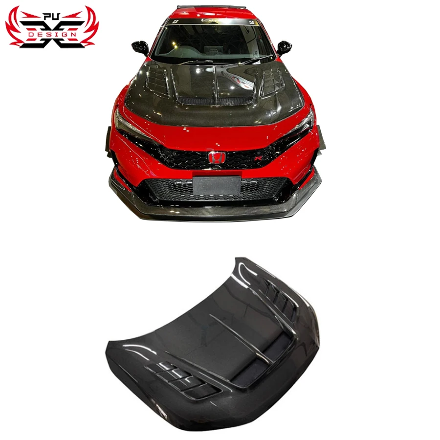 

High Quality For Honda Civic TypeR FL5 Carbon Fiber Front Bumper Hood Body Kitt