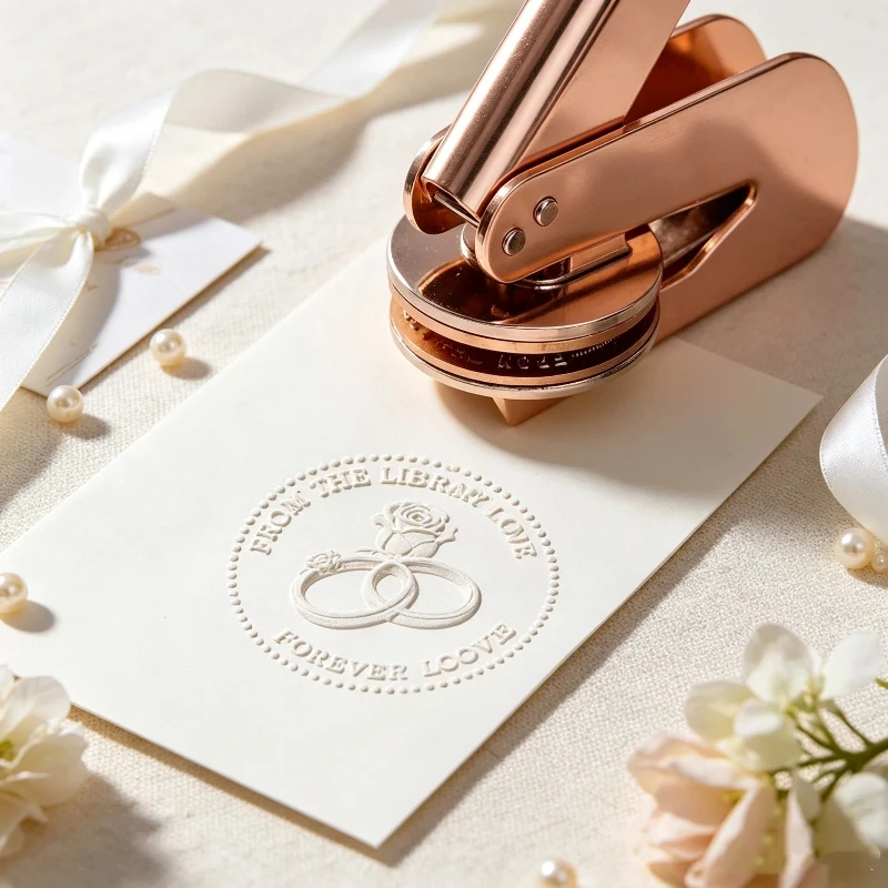 Custom 3D Embosser Stamp Personalized Stamps Customized Logo Wedding Library Book Private Party Invitation Embossing Seals DIY